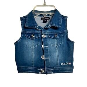 Limited Too Girls Denim Vest Size 3T – Sleeveless Jean Vest, Medium Wash